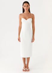 Asling Bustier Midi Dress - White