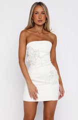 Rendezvous Strapless Mini Dress Cream