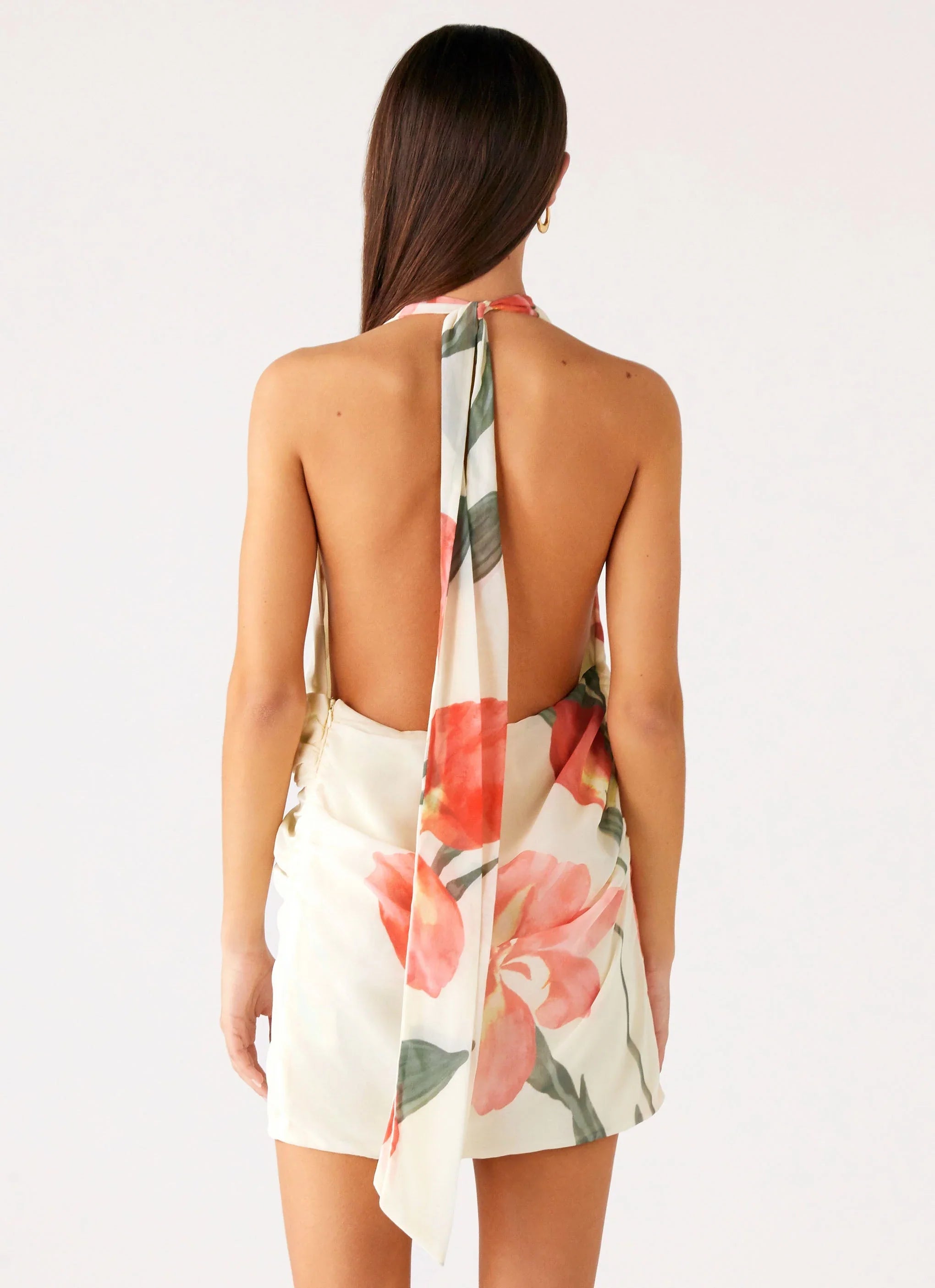 Eleanora Plunge Mini Dress - Siena Floral