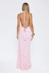 Aurora Serenade Halter Maxi Dress Pink